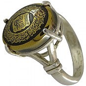 انگشتر نقره حدید صینی زنانه [عین علی و آیت الکرسی]